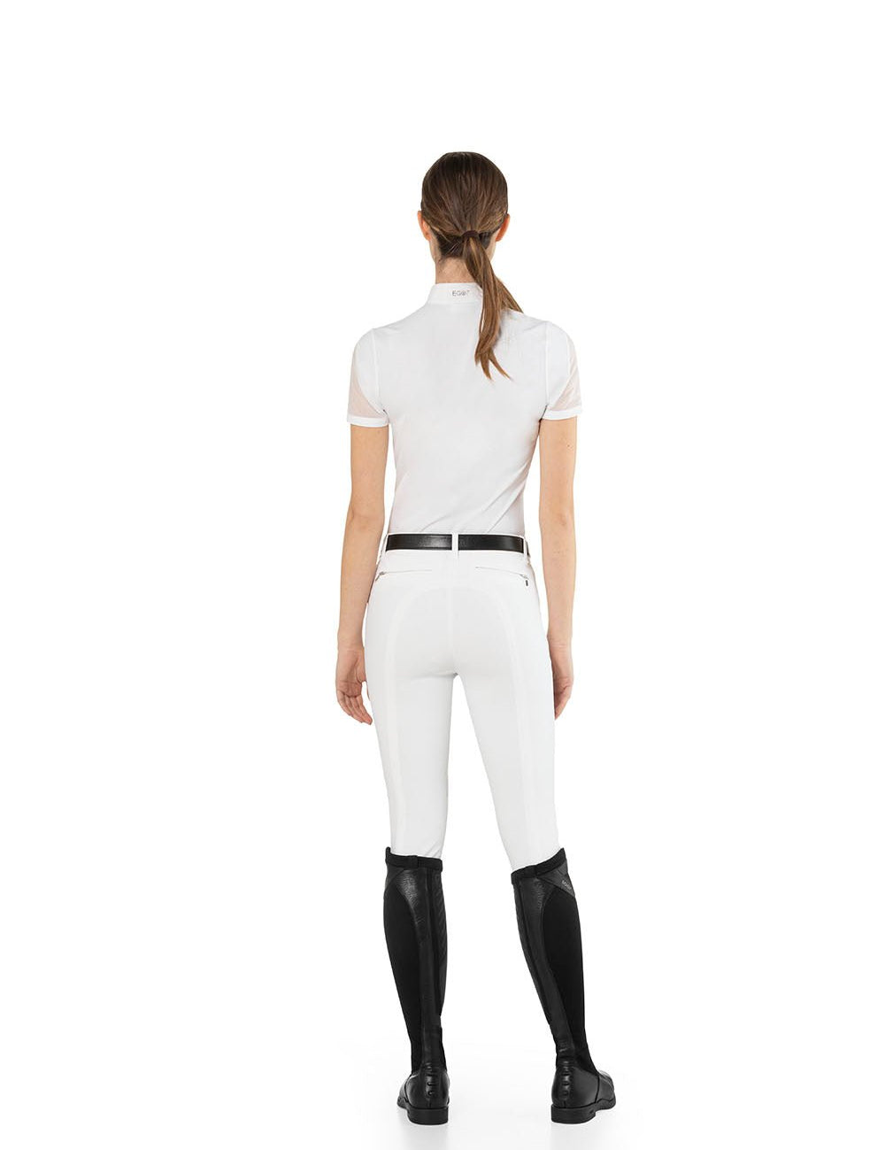 EGO7 'Teresa' Short Sleeve Mesh Show Shirt - White - Ego 7 - Equiluxe Tack