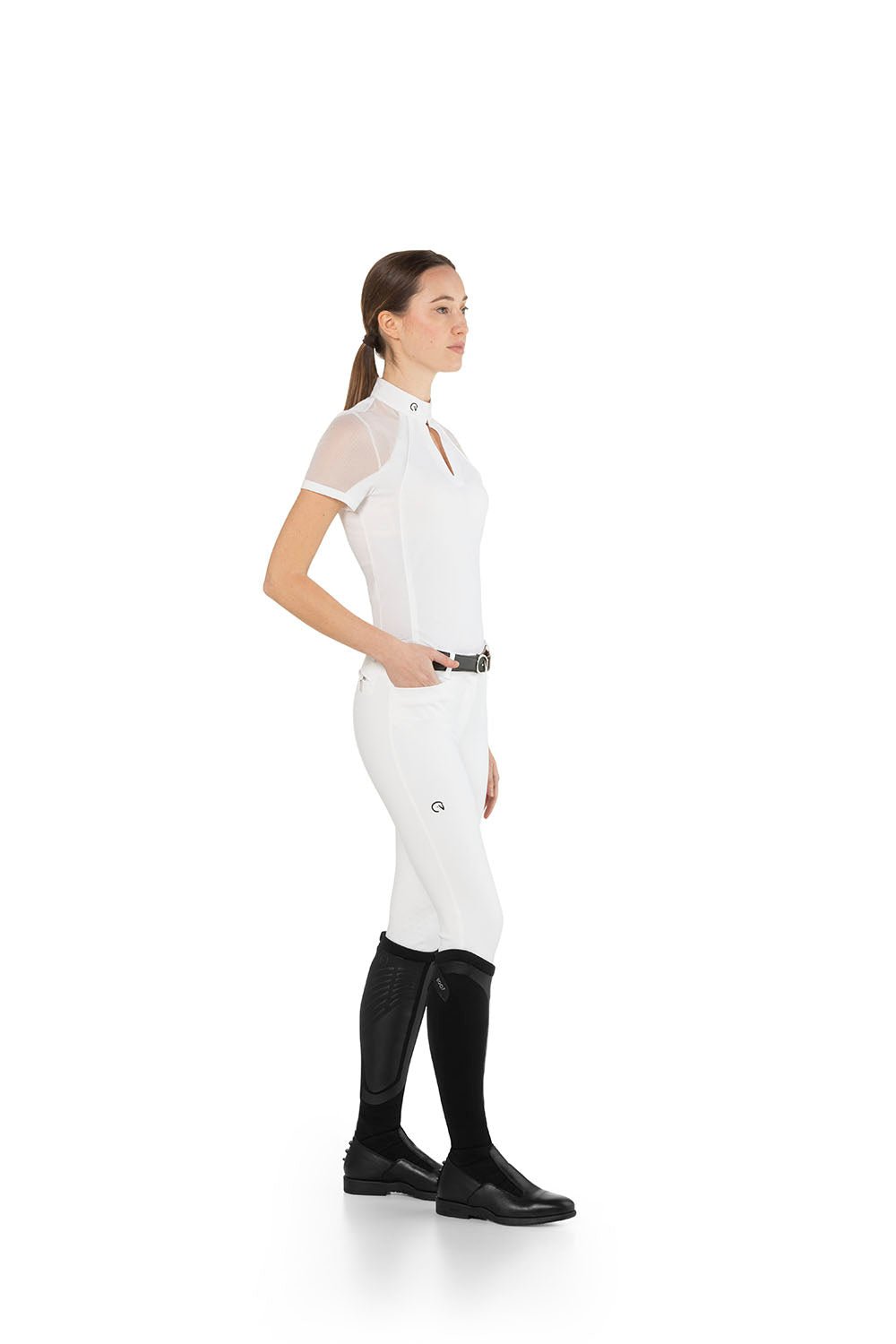 EGO7 'Teresa' Short Sleeve Mesh Show Shirt - White - Ego 7 - Equiluxe Tack