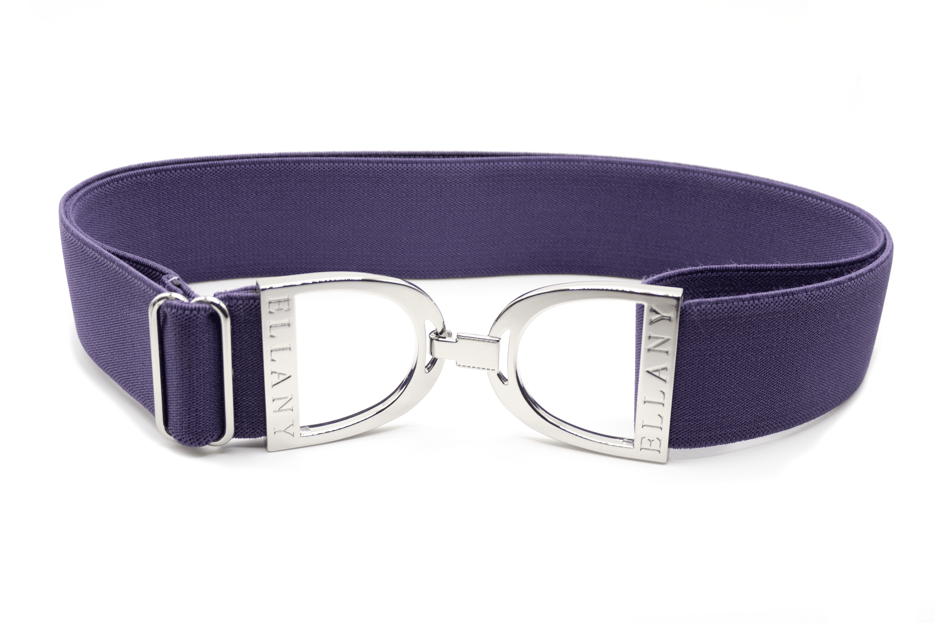 Ellany Amethyst - 1.5" Silver Stirrup Elastic Belt - Huston x Ellany - Equiluxe Tack