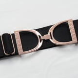 Ellany Black - 1.5" Rose Gold Stirrup Elastic Belt - Ellany Equestrian - Equiluxe Tack