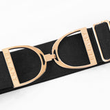 Ellany Black - 2" Rose Gold Stirrup Elastic Belt - Ellany - Equiluxe Tack