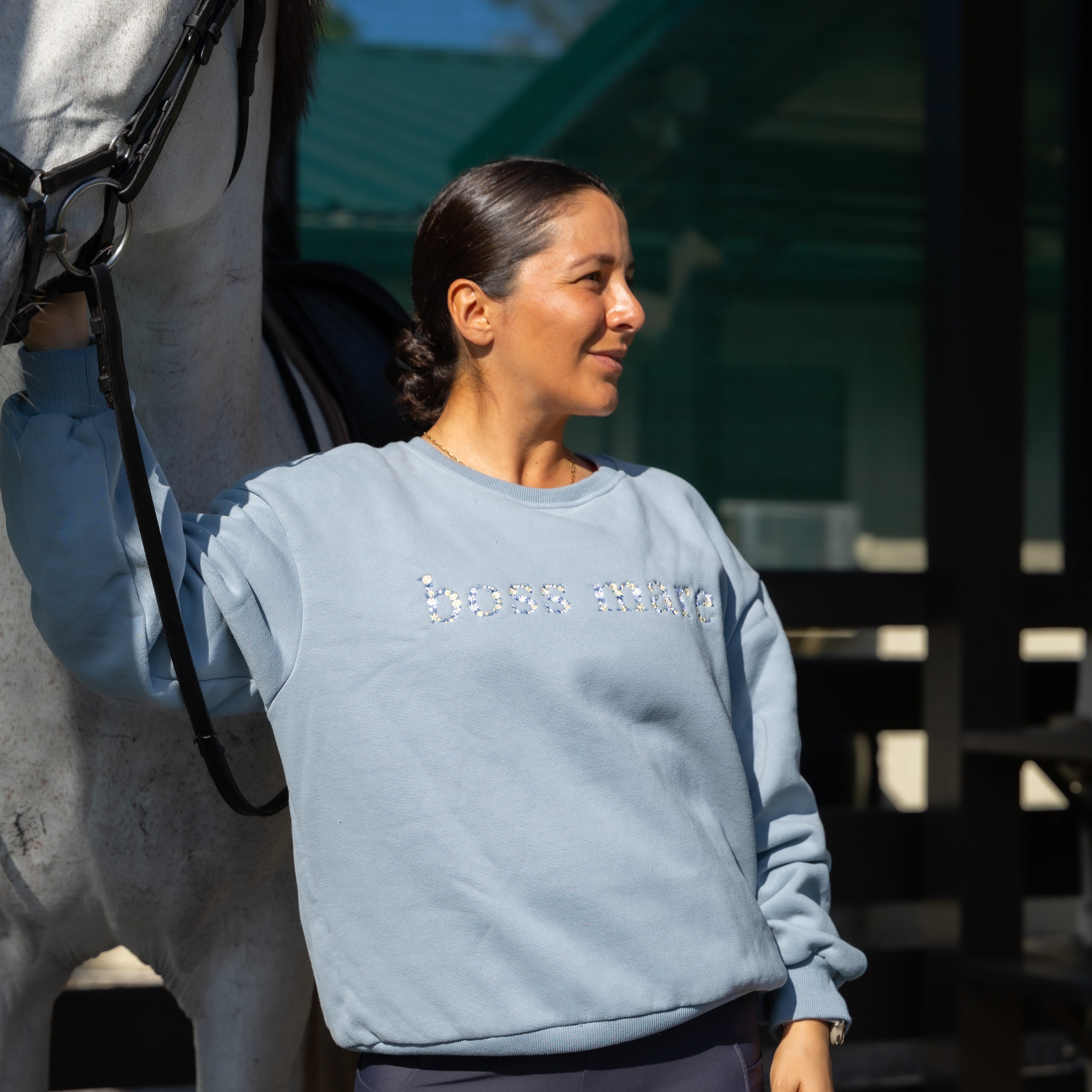 Ellany Boss Mare - Sky Blue Equestrian Sweatshirt - Ellany - Equiluxe Tack