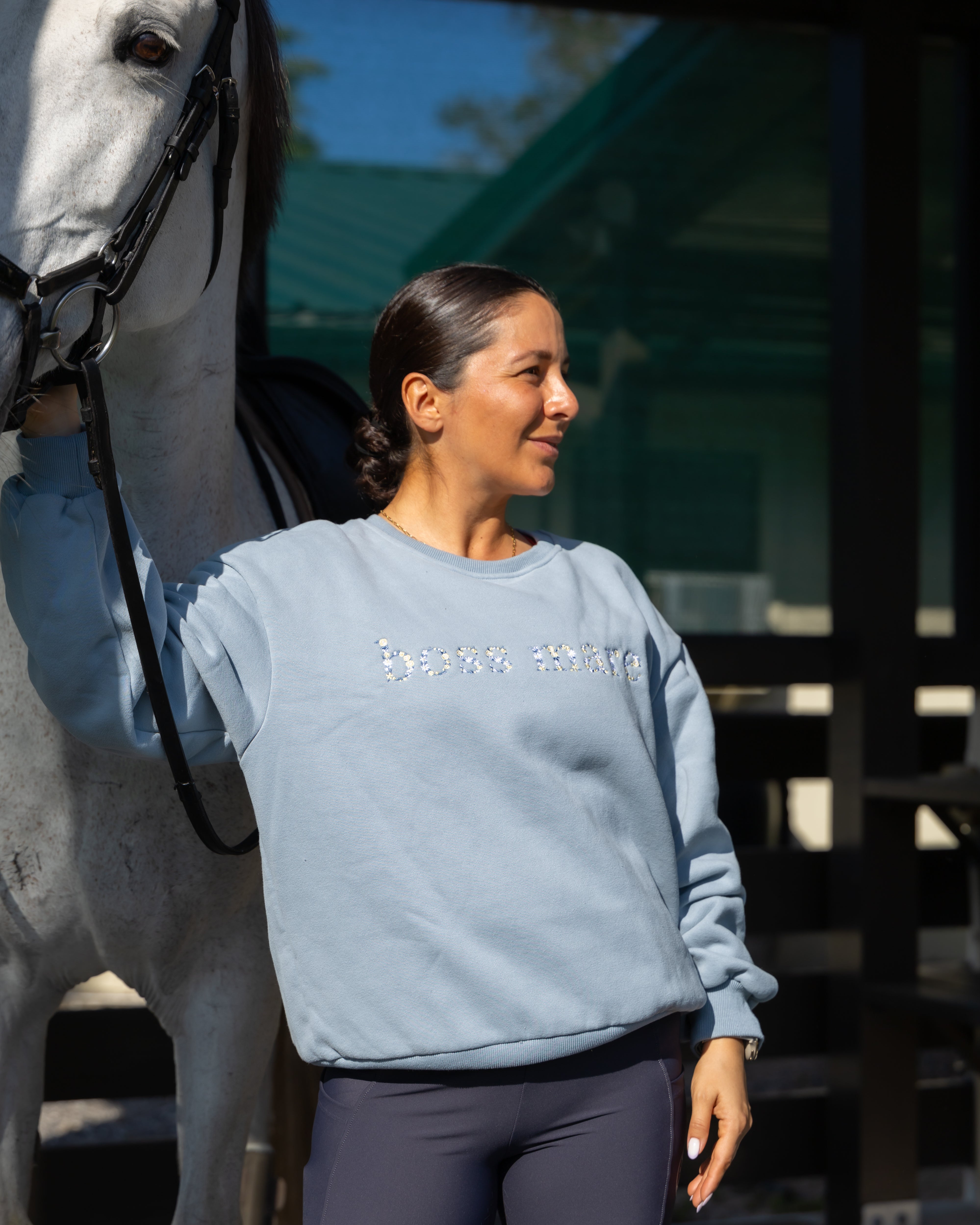 Ellany Boss Mare - Sky Blue Equestrian Sweatshirt - Ellany - Equiluxe Tack