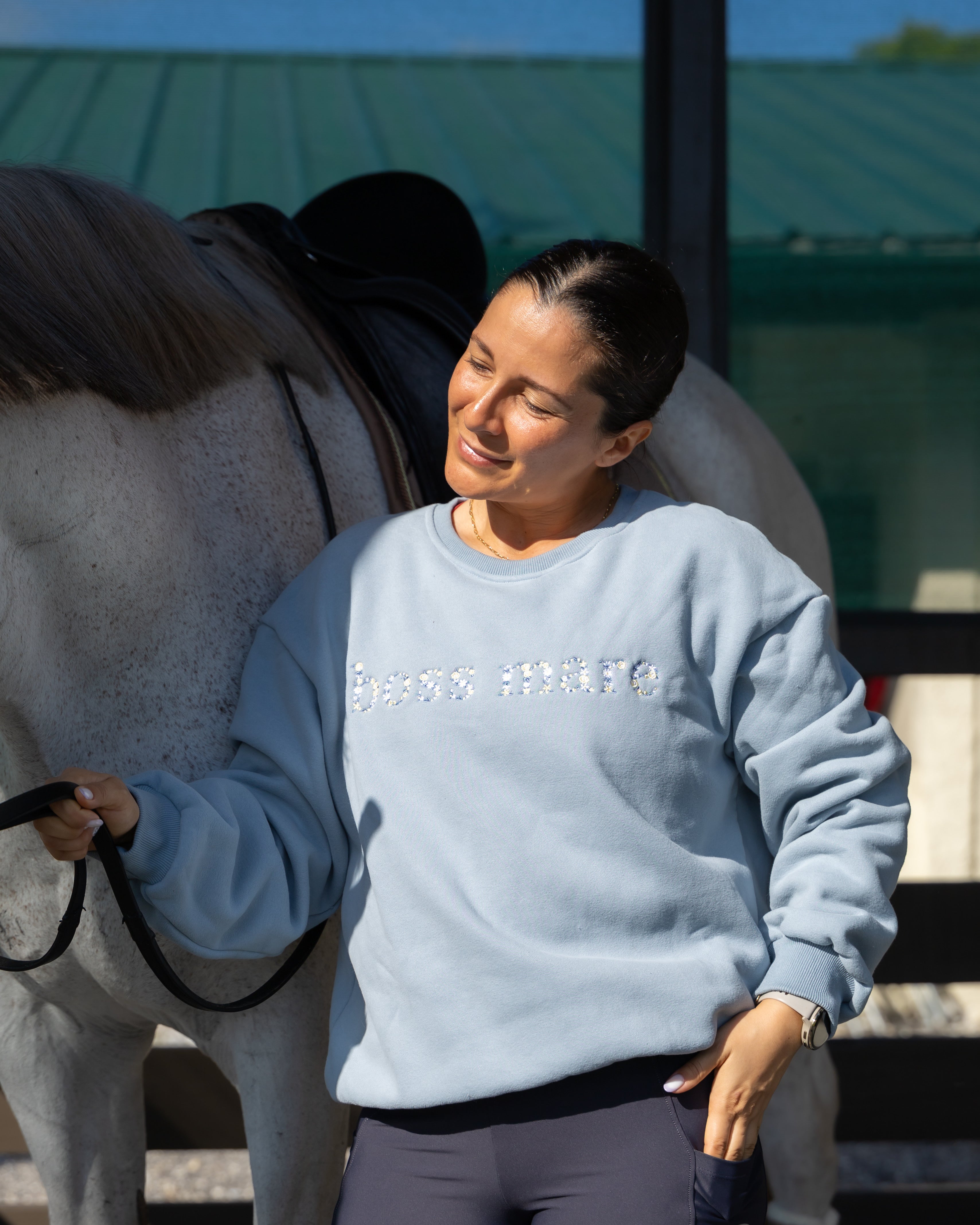 Ellany Boss Mare - Sky Blue Equestrian Sweatshirt - Ellany - Equiluxe Tack