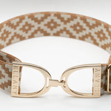 Ellany Caramel Polo - 1.5" Gold Stirrup Elastic Belt - Huston x Ellany - Equiluxe Tack