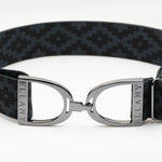 Ellany Charcoal Polo - 1.5" Gunmetal Stirrup Elastic Belt - Huston x Ellany - Equiluxe Tack