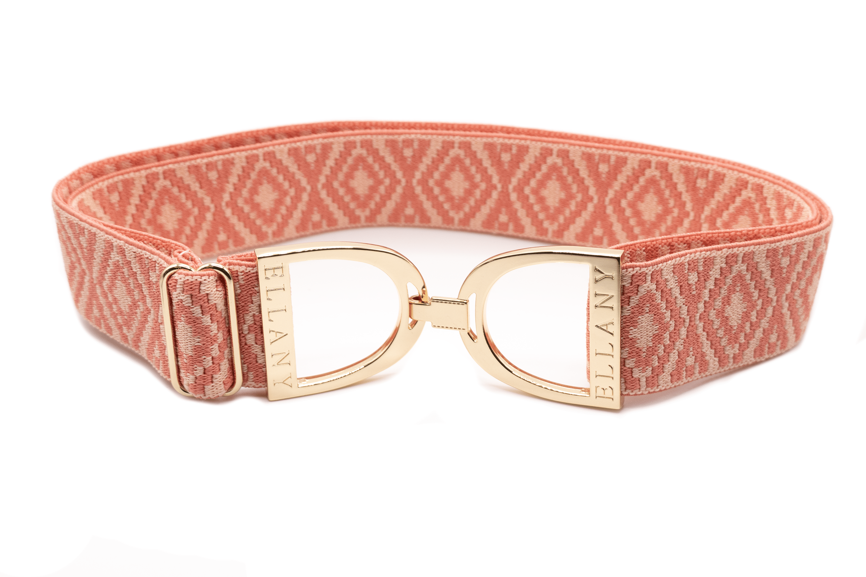 Ellany Coral Ornata - 1.5" Gold Stirrup Elastic Belt - Huston x Ellany - Equiluxe Tack