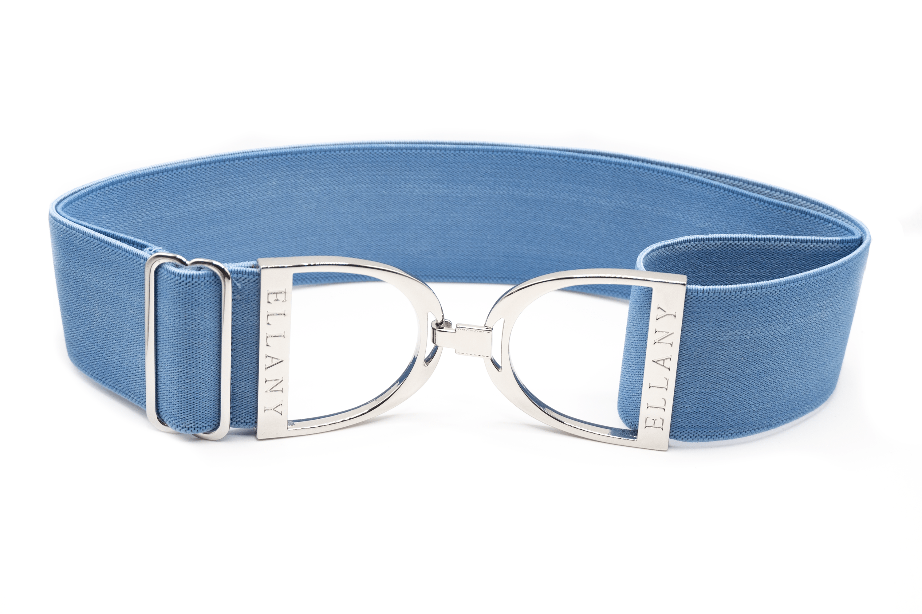 Ellany Cornflower - 2" Silver Stirrup Elastic Belt - Huston x Ellany - Equiluxe Tack
