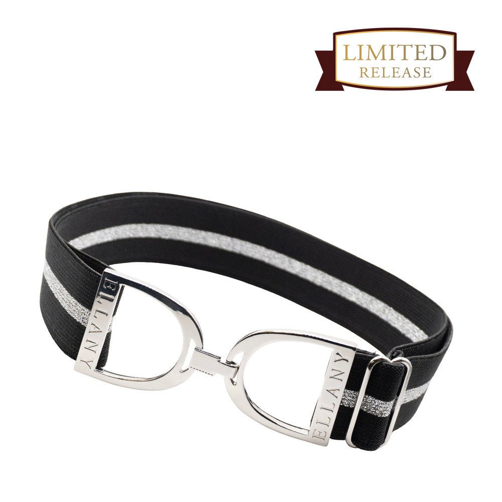 Ellany™ Elastic Belt 1.5" Black & Silver with Silver Stirrup - Ellany - Equiluxe Tack