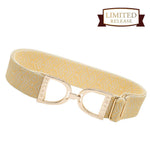 Ellany™ Elastic Belt 1.5" Buttercream Tribal with Gold Stirrup - Ellany - Equiluxe Tack