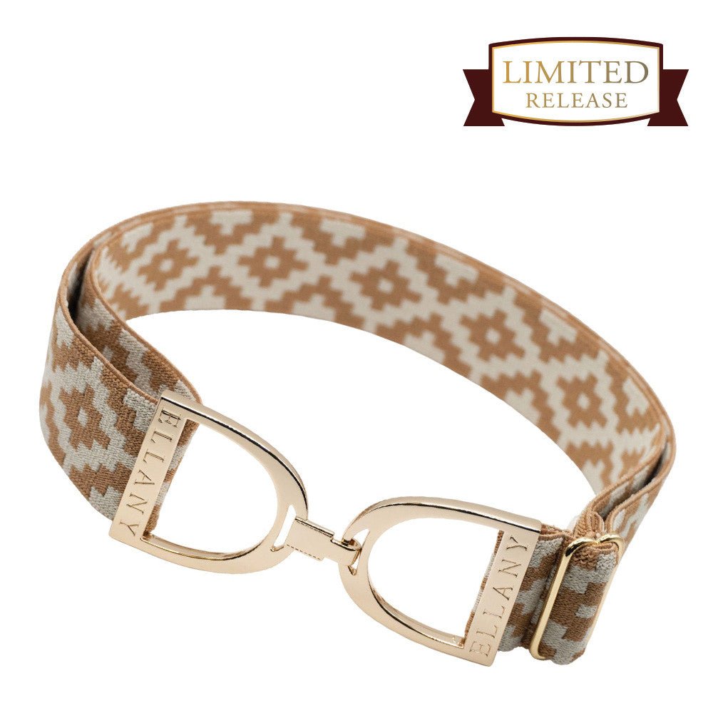 Ellany™ Elastic Belt 1.5" Caramel Polo with Gold Stirrup - Ellany - Equiluxe Tack