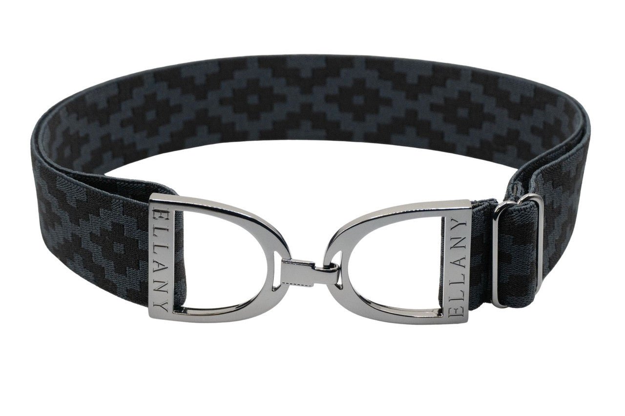 Ellany™ Elastic Belt 1.5" Charcoal Polo with Gunmetal Stirrup CORE Collection - Ellany - Equiluxe Tack
