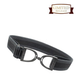 Ellany™ Elastic Belt 1.5" Charcoal Stripes with Black Stirrup - Ellany - Equiluxe Tack