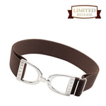Ellany™ Elastic Belt 1.5" Chocolate with Silver Stirrup - Ellany - Equiluxe Tack