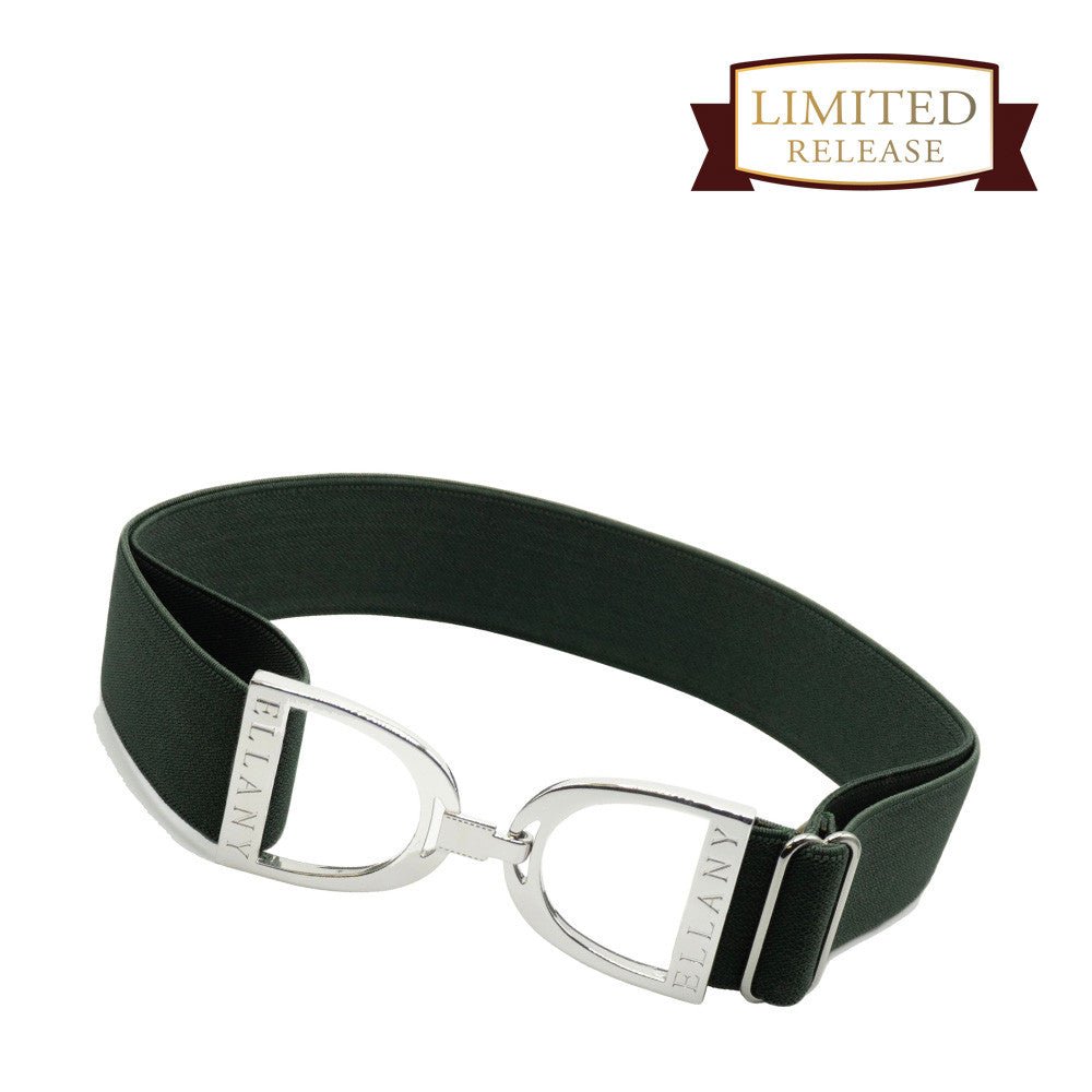 Ellany™ Elastic Belt 1.5" Hunter Green with Silver Stirrup - Ellany - Equiluxe Tack