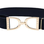 Ellany™ Elastic Belt 1.5" Navy with Gold Stirrup CORE Collection - Ellany - Equiluxe Tack