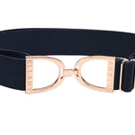 Ellany™ Elastic Belt 1.5" Navy with Rose Gold Stirrup CORE Collection - Ellany - Equiluxe Tack