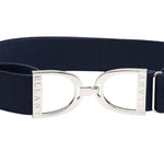 Ellany™ Elastic Belt 1.5" Navy with Silver Stirrup CORE Collection - Ellany - Equiluxe Tack