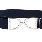 Ellany™ Elastic Belt 1.5" Navy with Silver Stirrup CORE Collection - Ellany - Equiluxe Tack