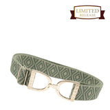 Ellany™ Elastic Belt 1.5" Sage Ornata with Gold Stirrup - Ellany - Equiluxe Tack