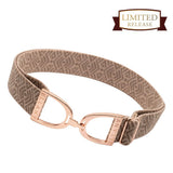 Ellany™ Elastic Belt 1.5" Taupe Tribal with Rose Gold Stirrup - Ellany - Equiluxe Tack