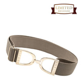 Ellany™ Elastic Belt 1.5" Taupe with Gold Stirrup - Ellany - Equiluxe Tack