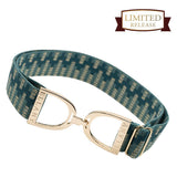 Ellany™ Elastic Belt 1.5" Teal Lyndon with Gold Stirrup - Ellany - Equiluxe Tack