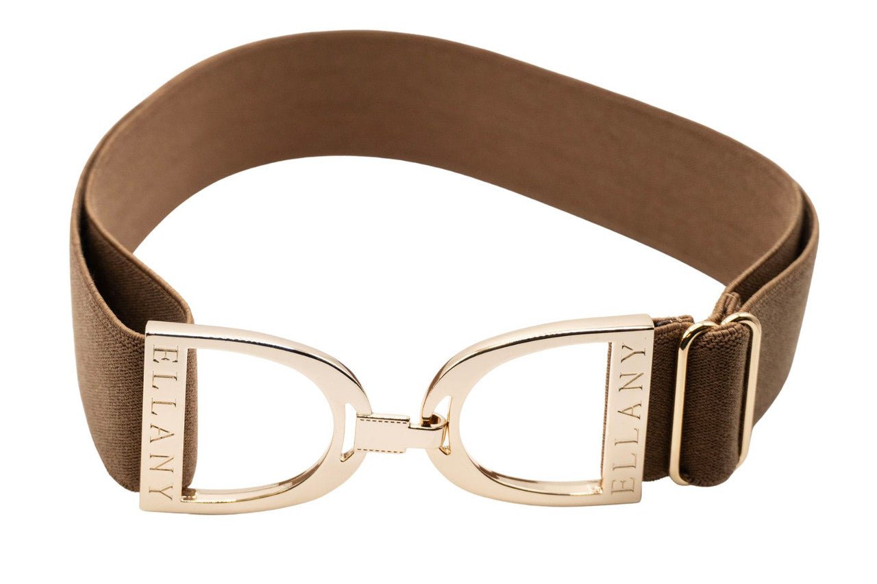 Ellany™ Elastic Belt 1.5" Toffee with Gold Stirrup CORE Collection - Ellany - Equiluxe Tack