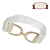 Ellany™ Elastic Belt 1.5" White with Gold Stirrup - Ellany - Equiluxe Tack