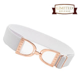 Ellany™ Elastic Belt 1.5" White with Rose Gold Stirrup - Ellany - Equiluxe Tack