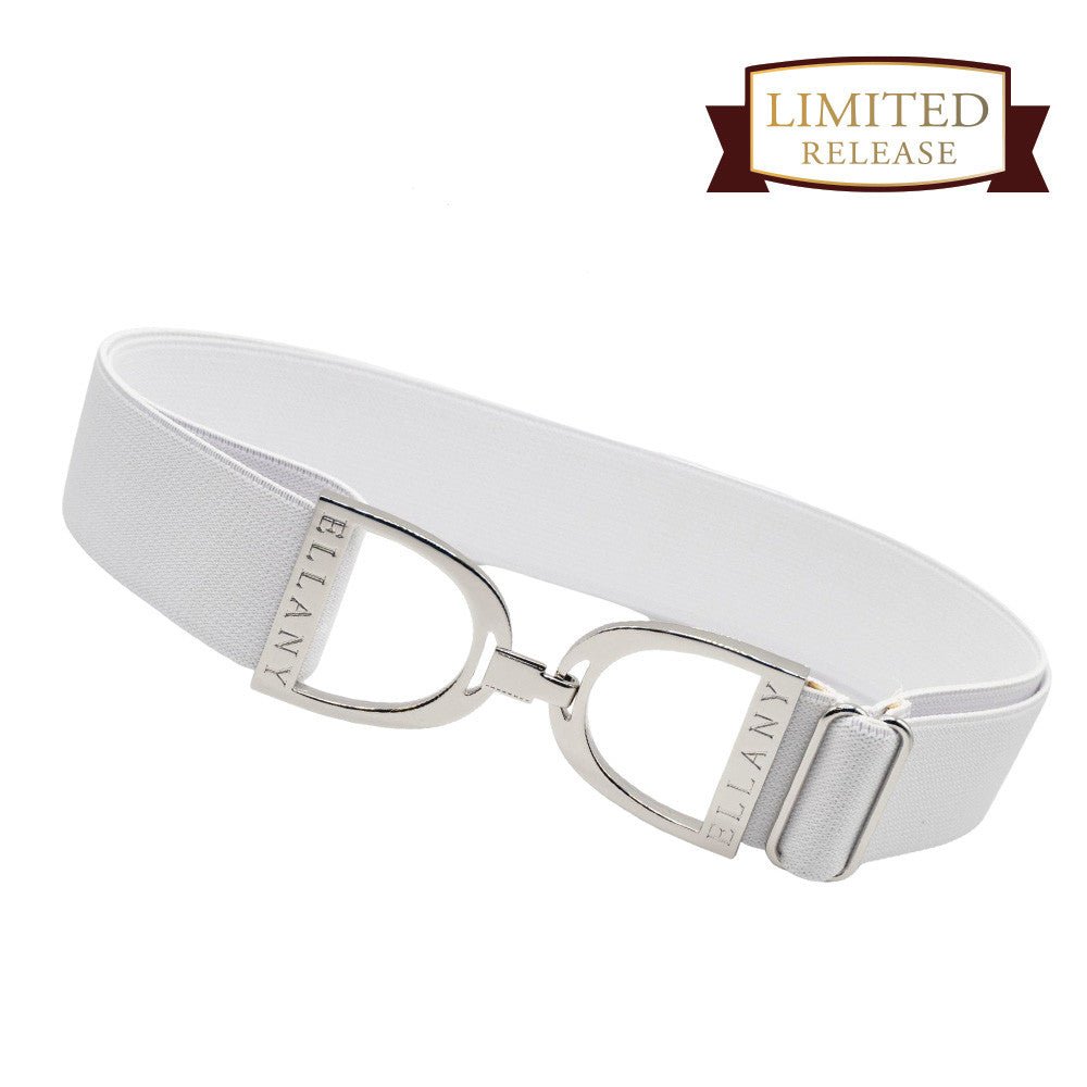 Ellany™ Elastic Belt 1.5" White with Silver Stirrup - Ellany - Equiluxe Tack