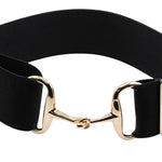 Ellany™ Elastic Belt 2" Black with Gold Snaffle CORE Collection - Ellany - Equiluxe Tack
