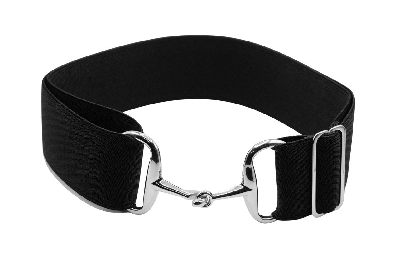 Ellany™ Elastic Belt 2" Black with Silver Snaffle CORE Collection - Ellany - Equiluxe Tack