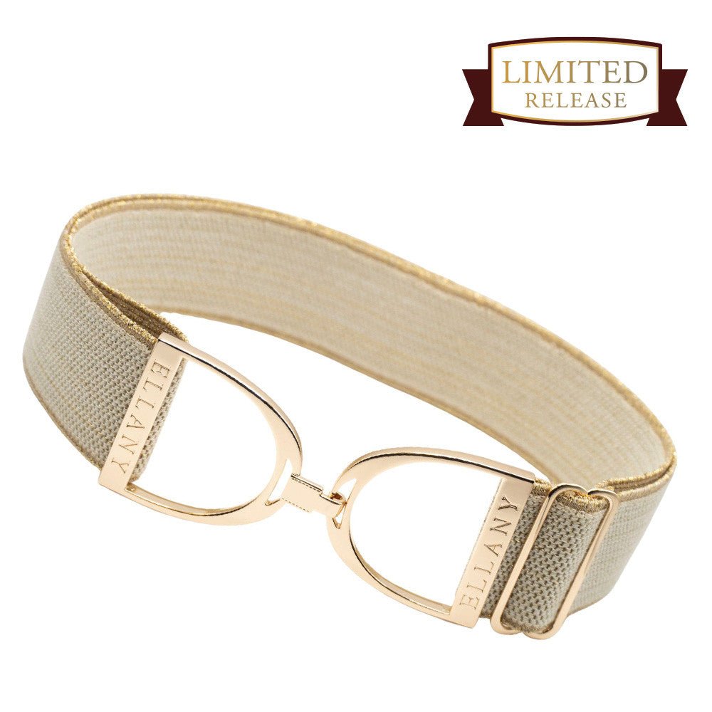 Ellany™ Elastic Belt 2" Gold Dakota with Gold Stirrup - Ellany - Equiluxe Tack