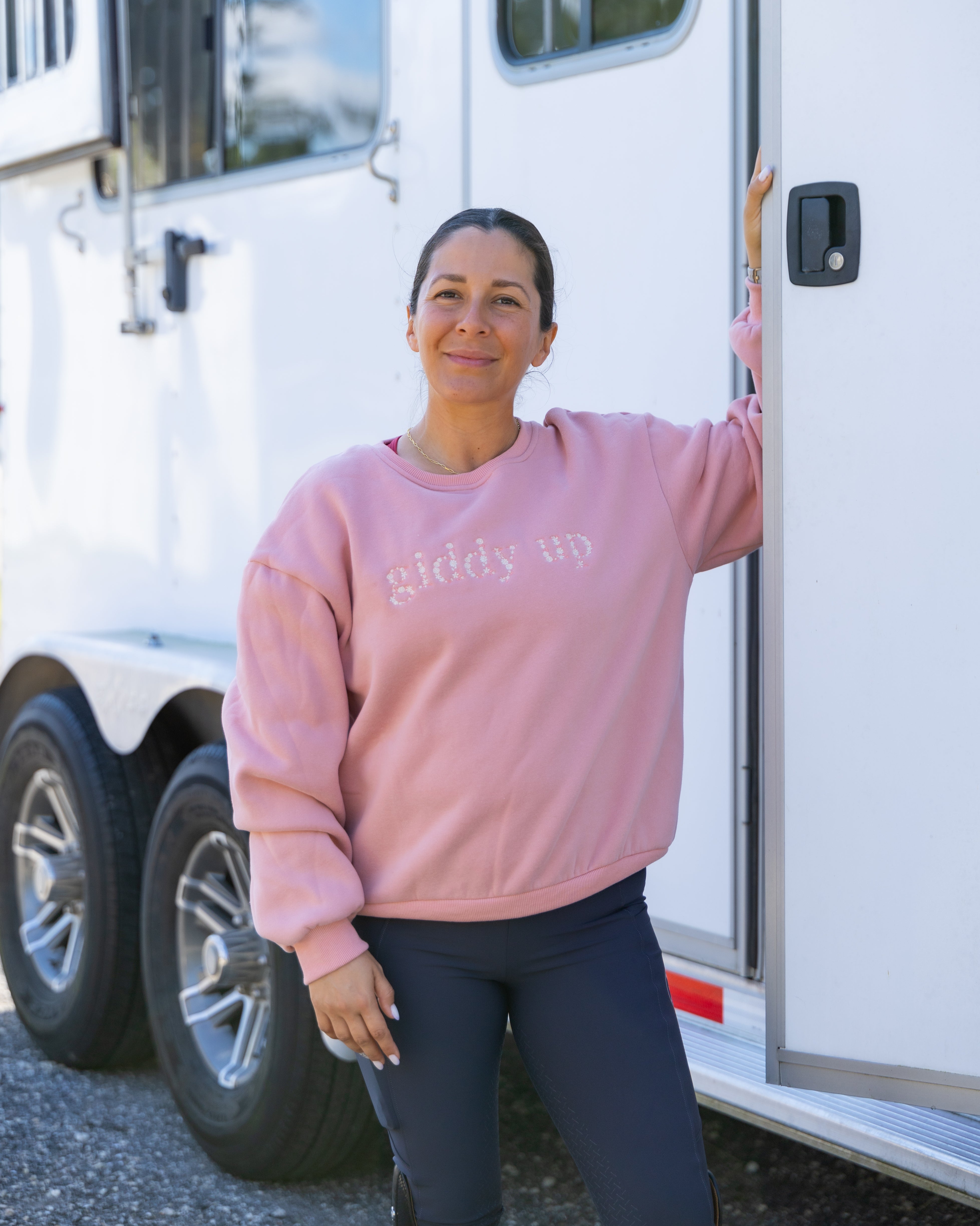 Ellany Giddy Up - Peach Equestrian Sweatshirt - Ellany - Equiluxe Tack