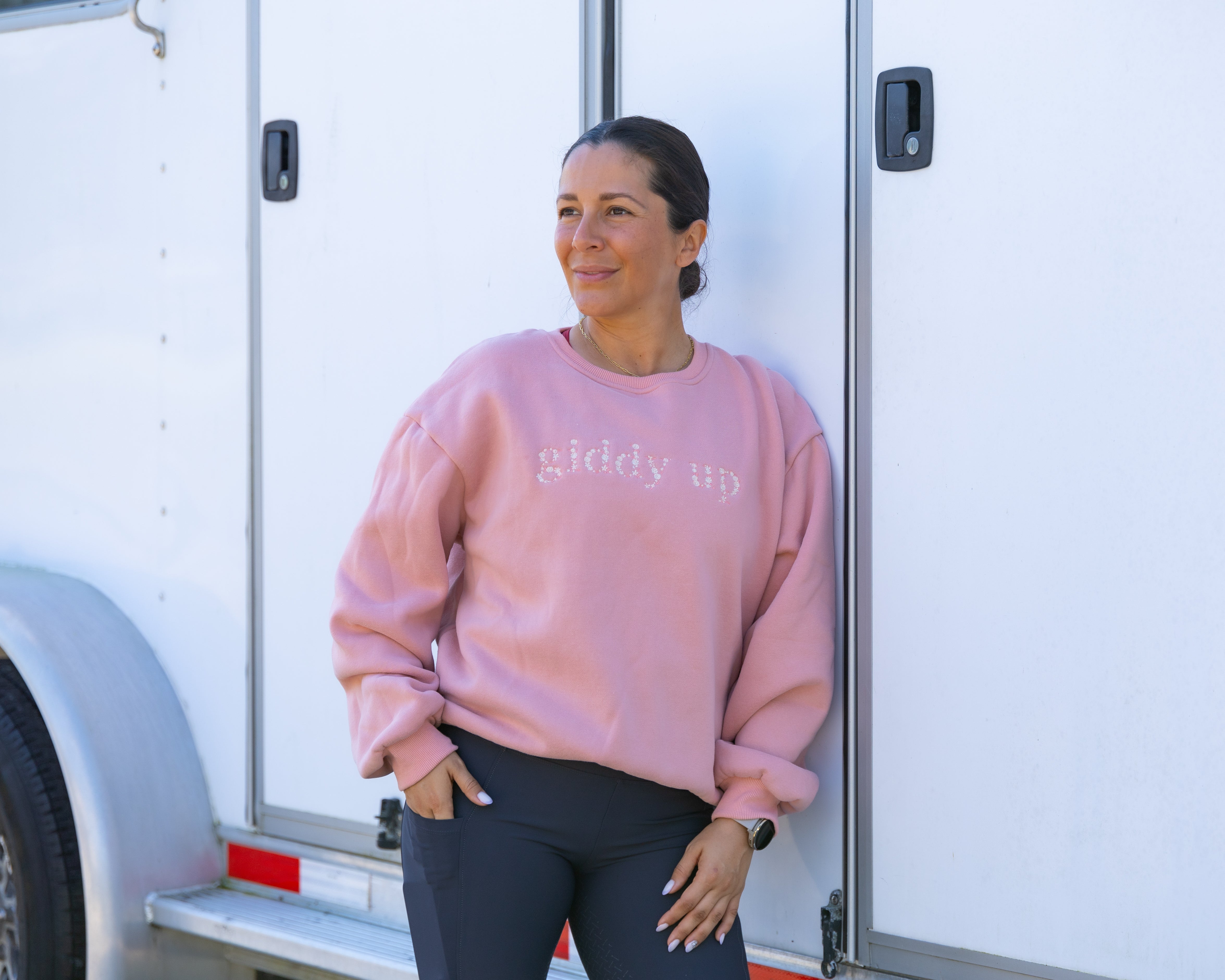 Ellany Giddy Up - Peach Equestrian Sweatshirt - Ellany - Equiluxe Tack