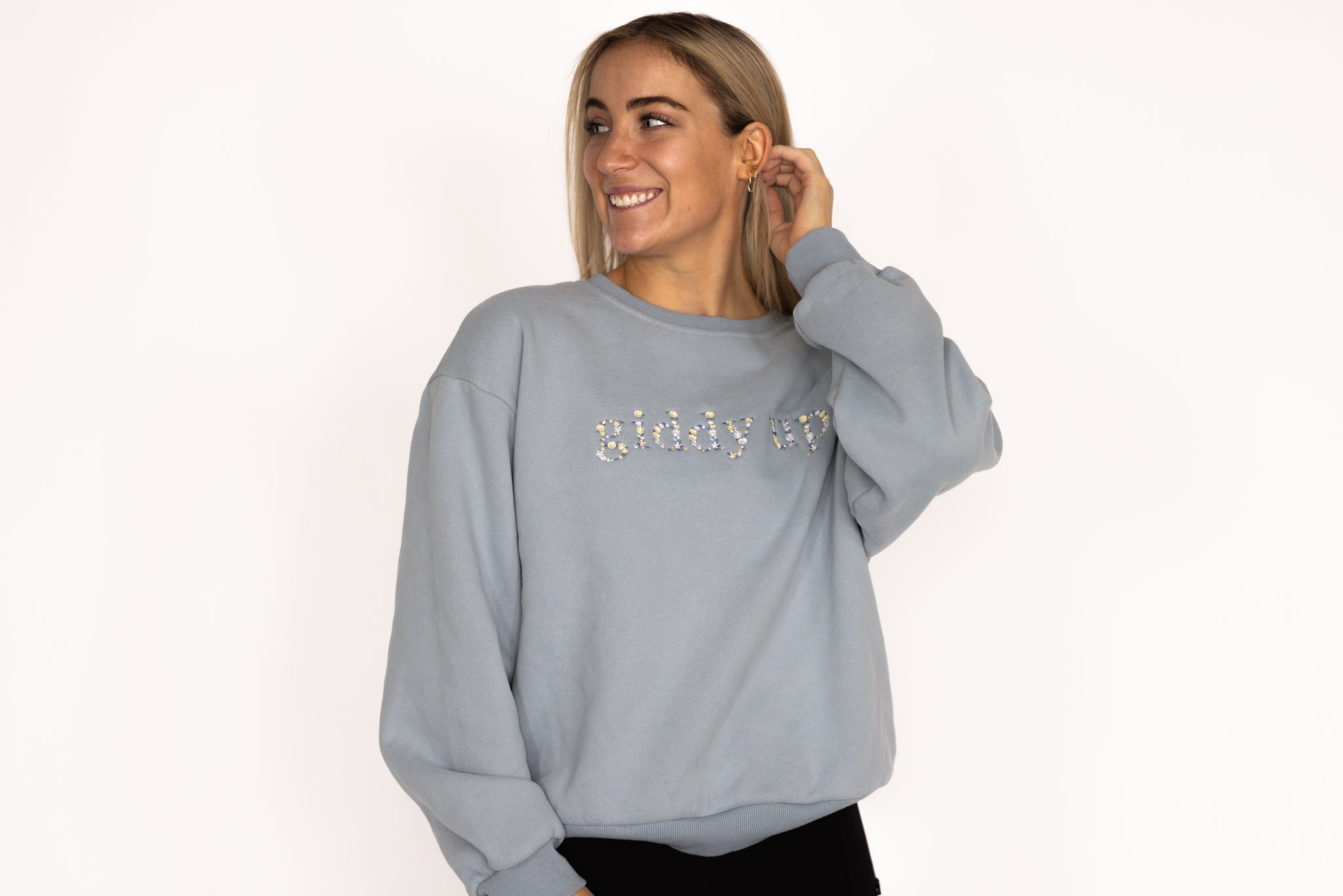 Ellany Giddy Up - Sky Blue Equestrian Sweatshirt - Ellany - Equiluxe Tack