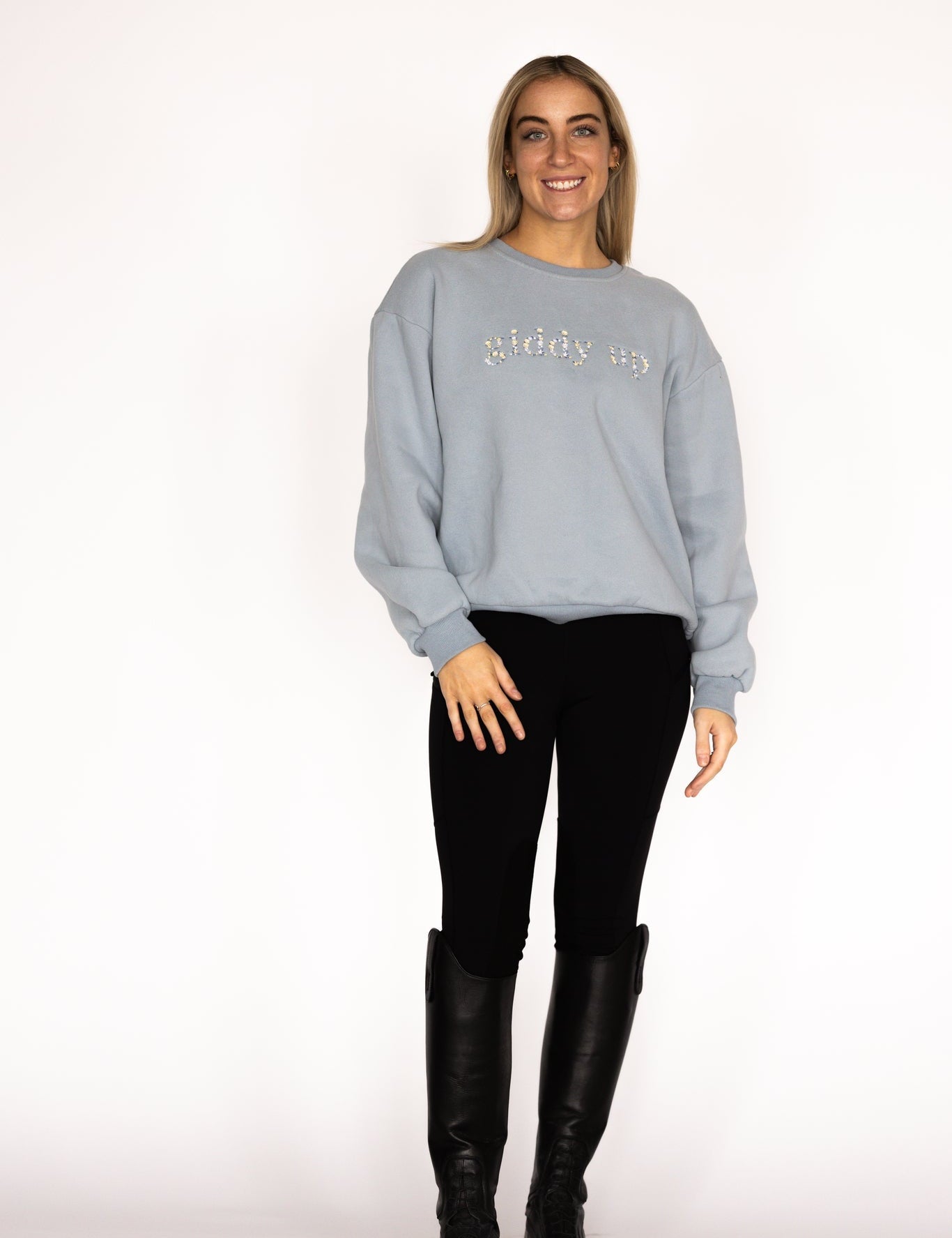 Ellany Giddy Up - Sky Blue Equestrian Sweatshirt - Ellany - Equiluxe Tack