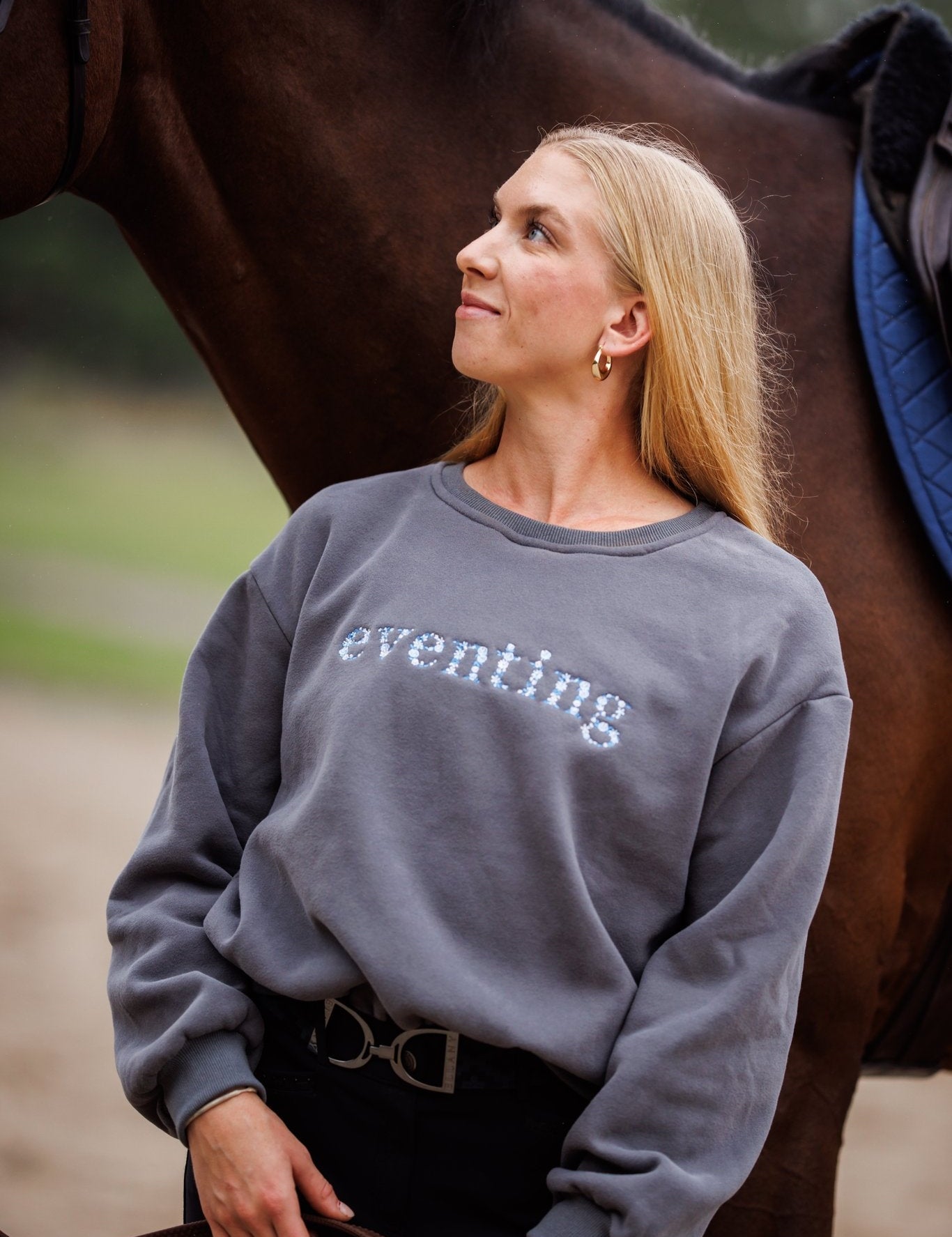 Ellany Grey "EVENTING" Sweatshirt - Blue Ombre - Ellany - Equiluxe Tack