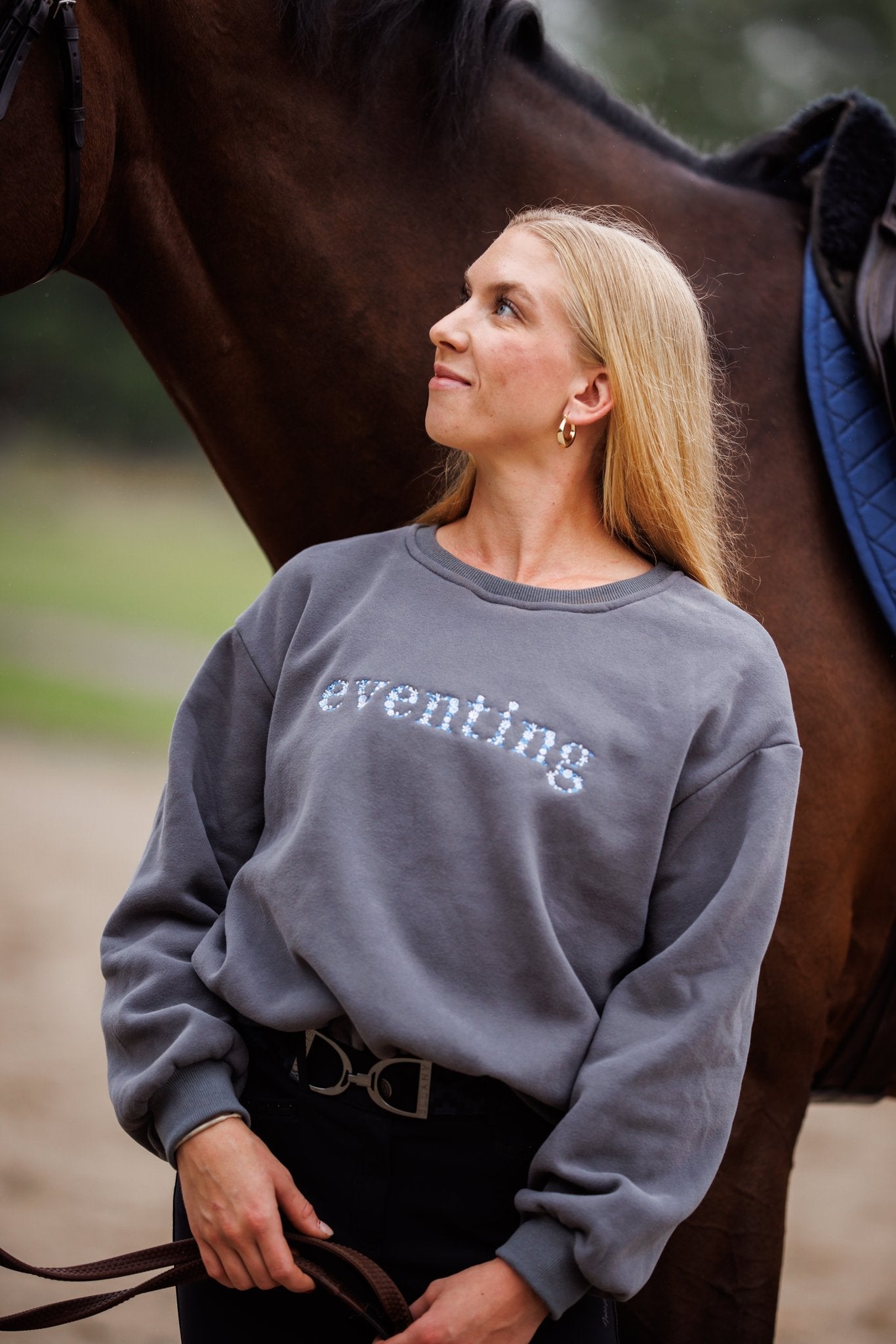 Ellany Grey "EVENTING" Sweatshirt - Blue Ombre - Ellany - Equiluxe Tack