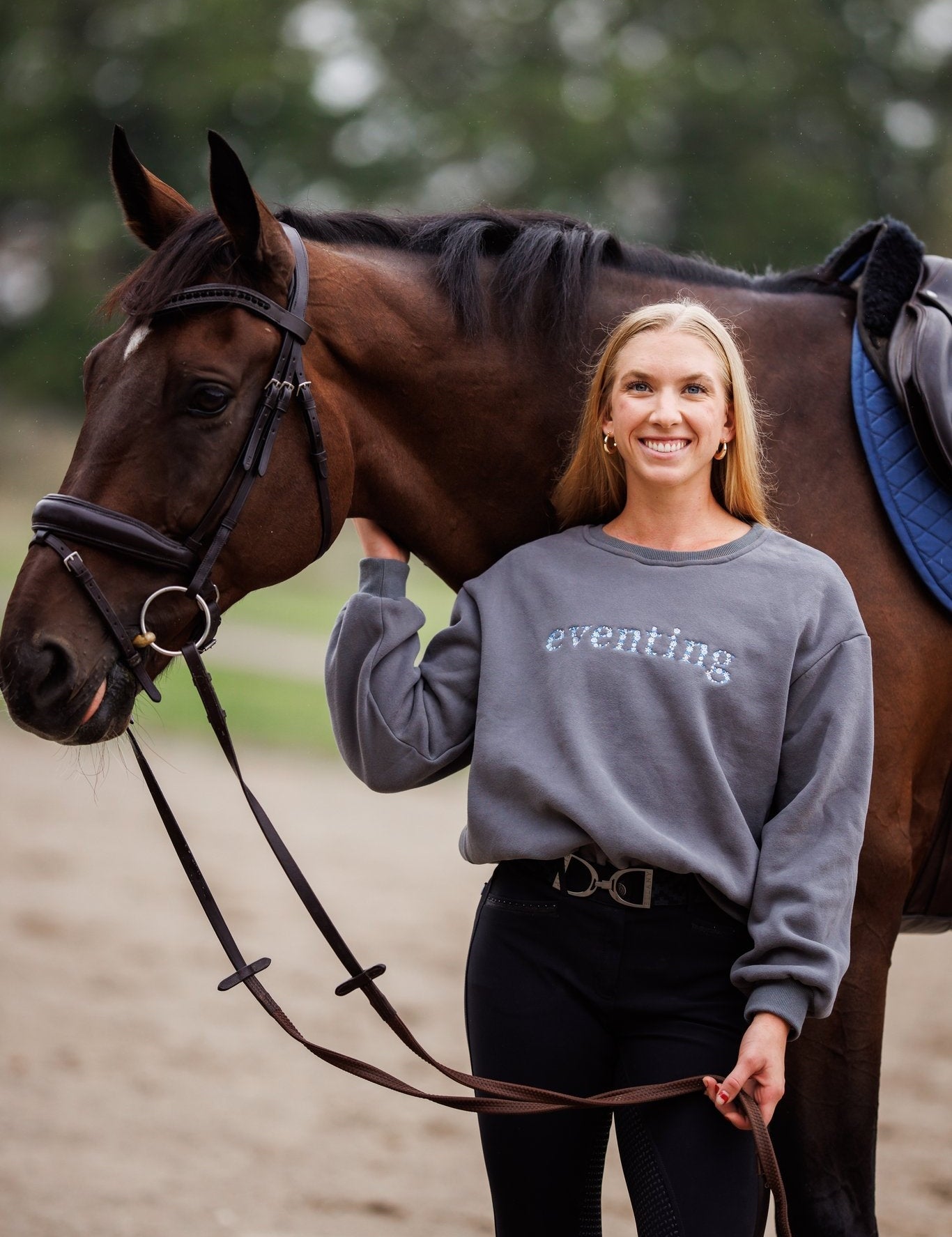 Ellany Grey "EVENTING" Sweatshirt - Blue Ombre - Ellany - Equiluxe Tack
