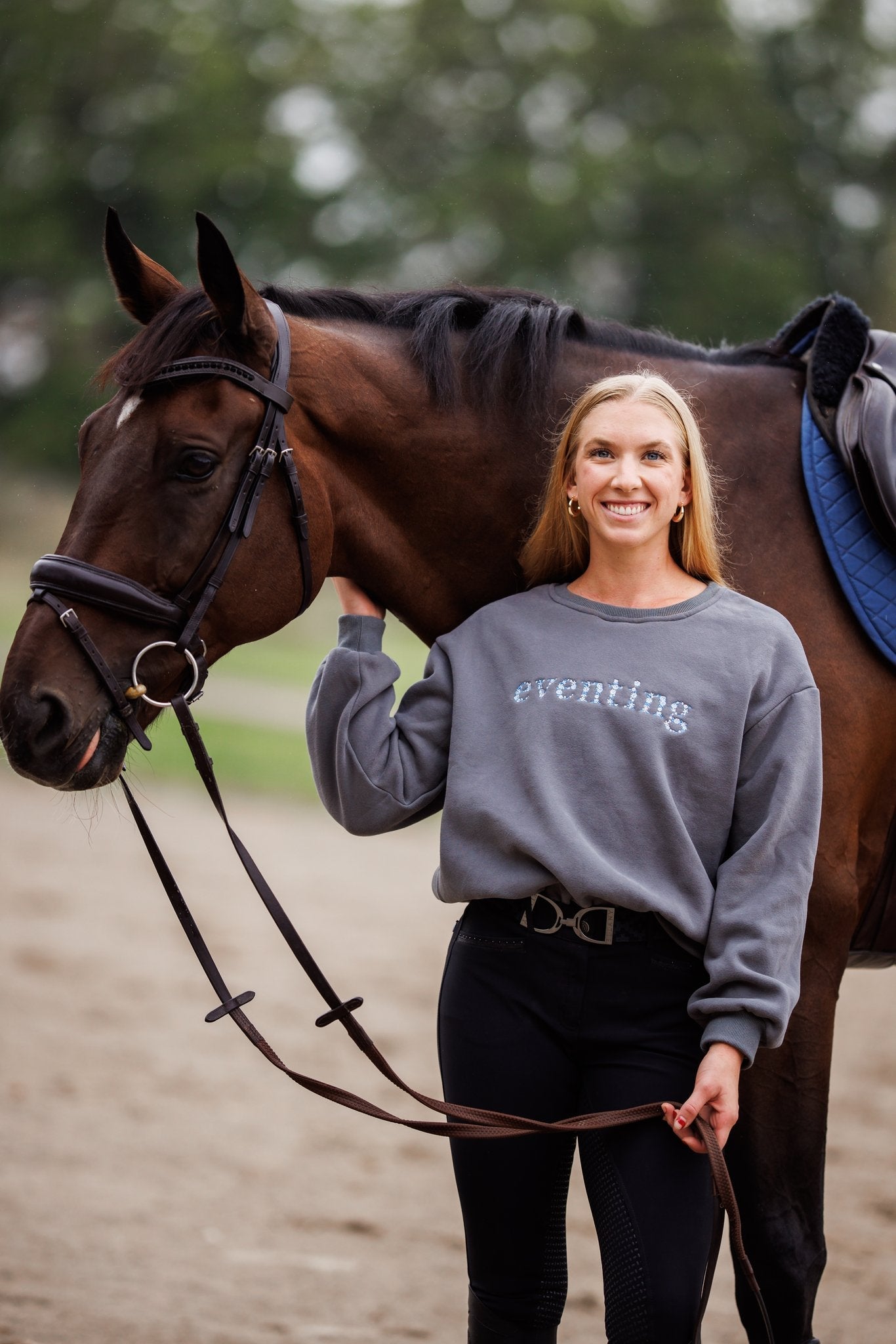 Ellany Grey "EVENTING" Sweatshirt - Blue Ombre - Ellany - Equiluxe Tack