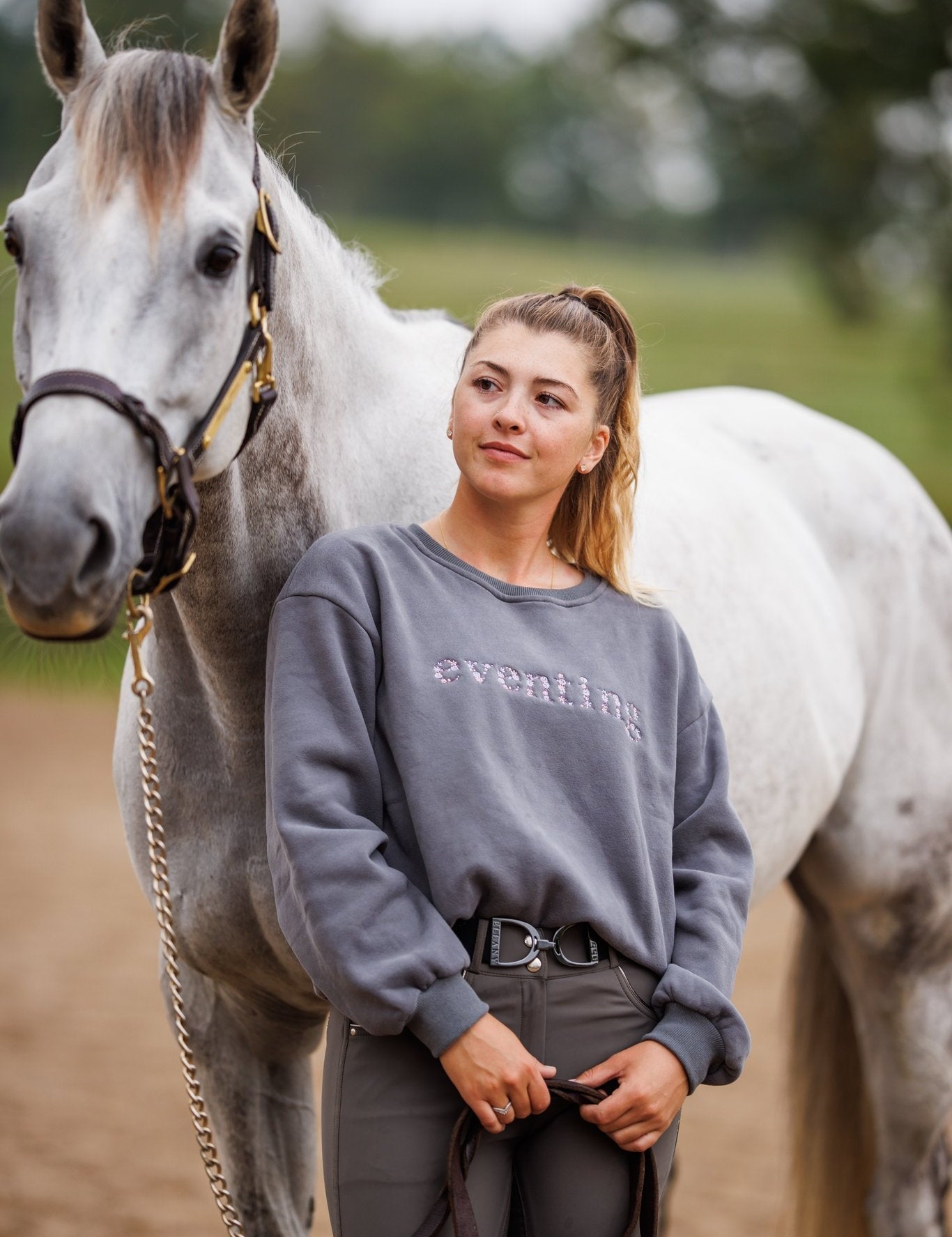Ellany Grey "EVENTING" Sweatshirt - Purple - Ellany - Equiluxe Tack
