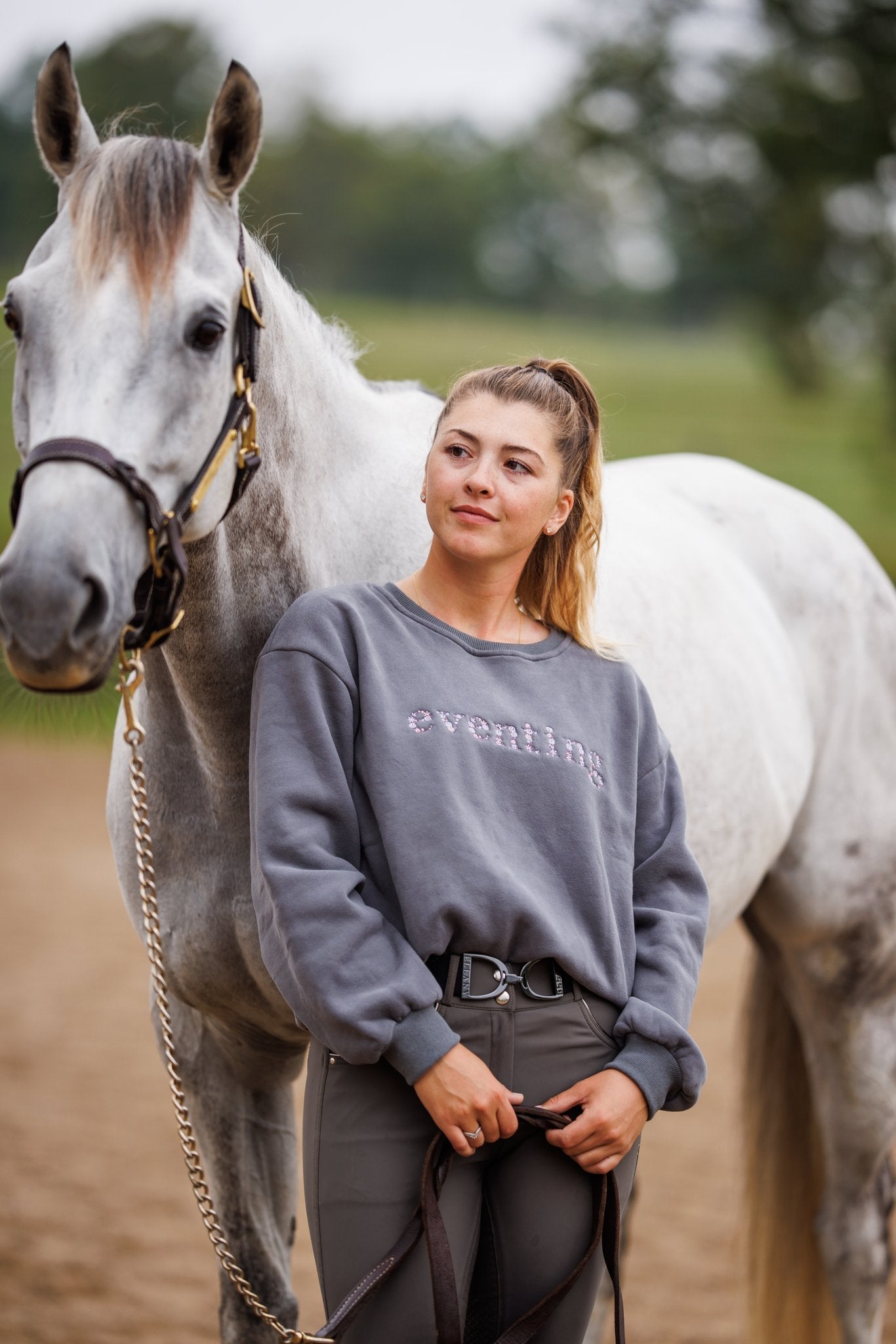 Ellany Grey "EVENTING" Sweatshirt - Purple - Ellany - Equiluxe Tack