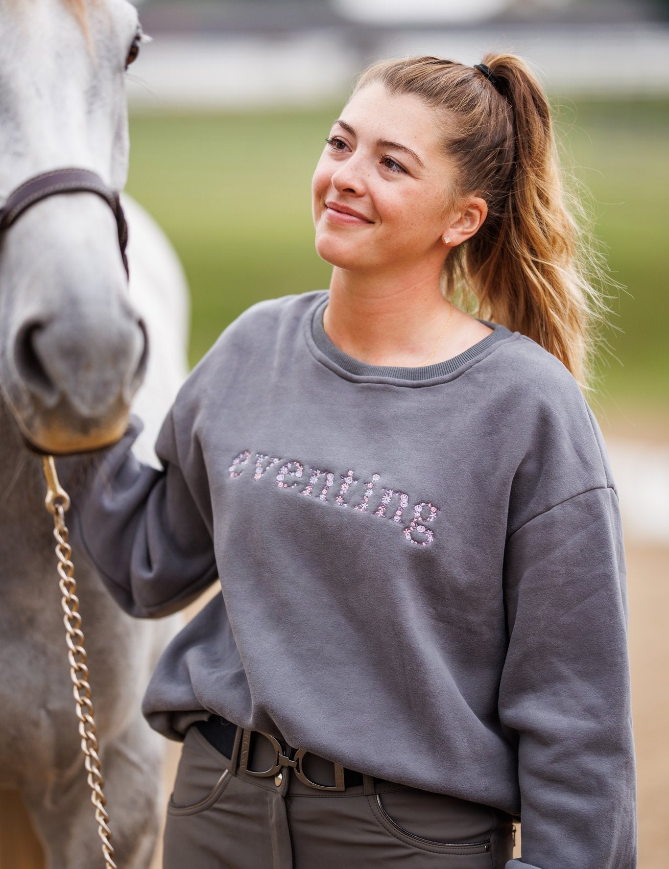 Ellany Grey "EVENTING" Sweatshirt - Purple - Ellany - Equiluxe Tack