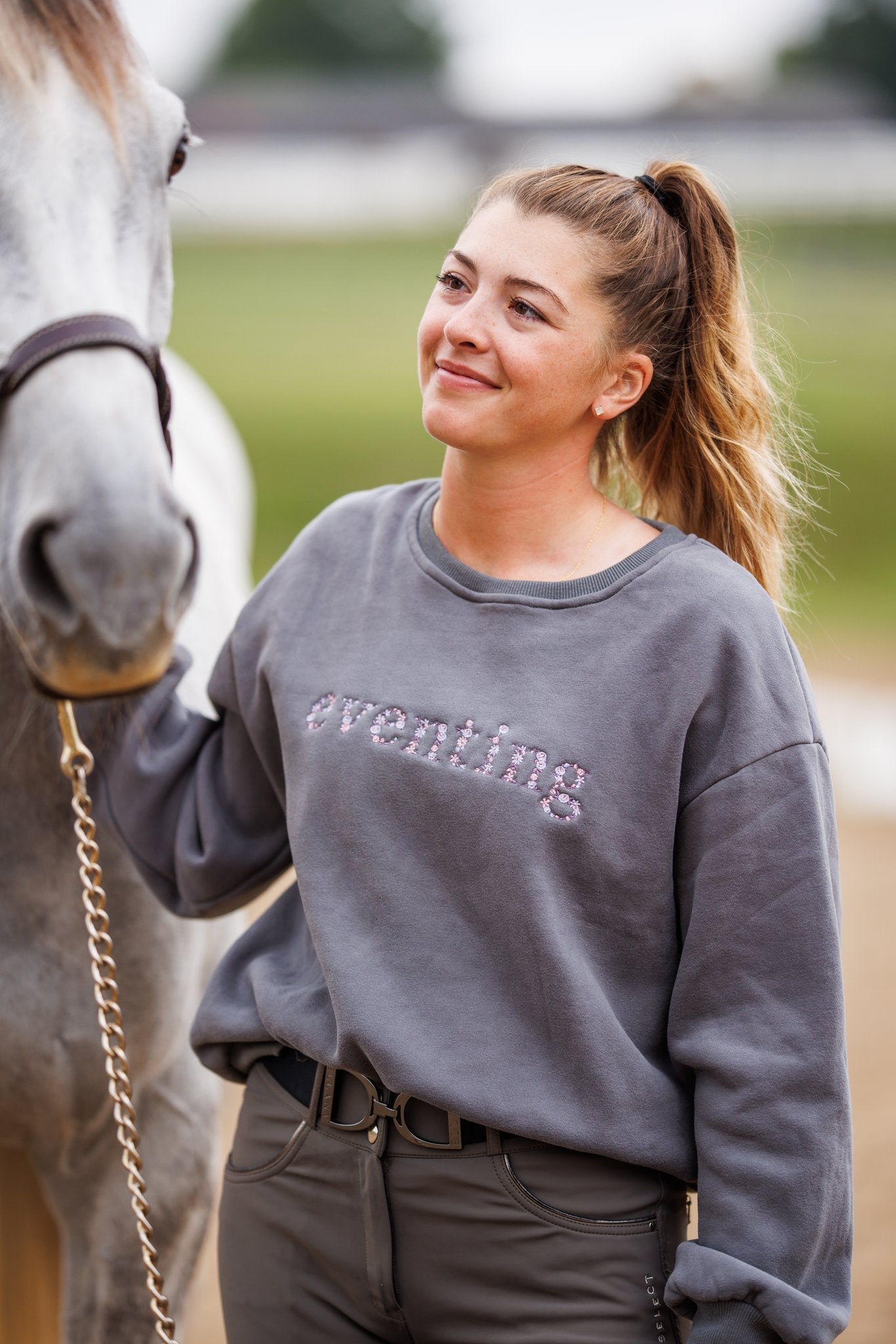 Ellany Grey "EVENTING" Sweatshirt - Purple - Ellany - Equiluxe Tack