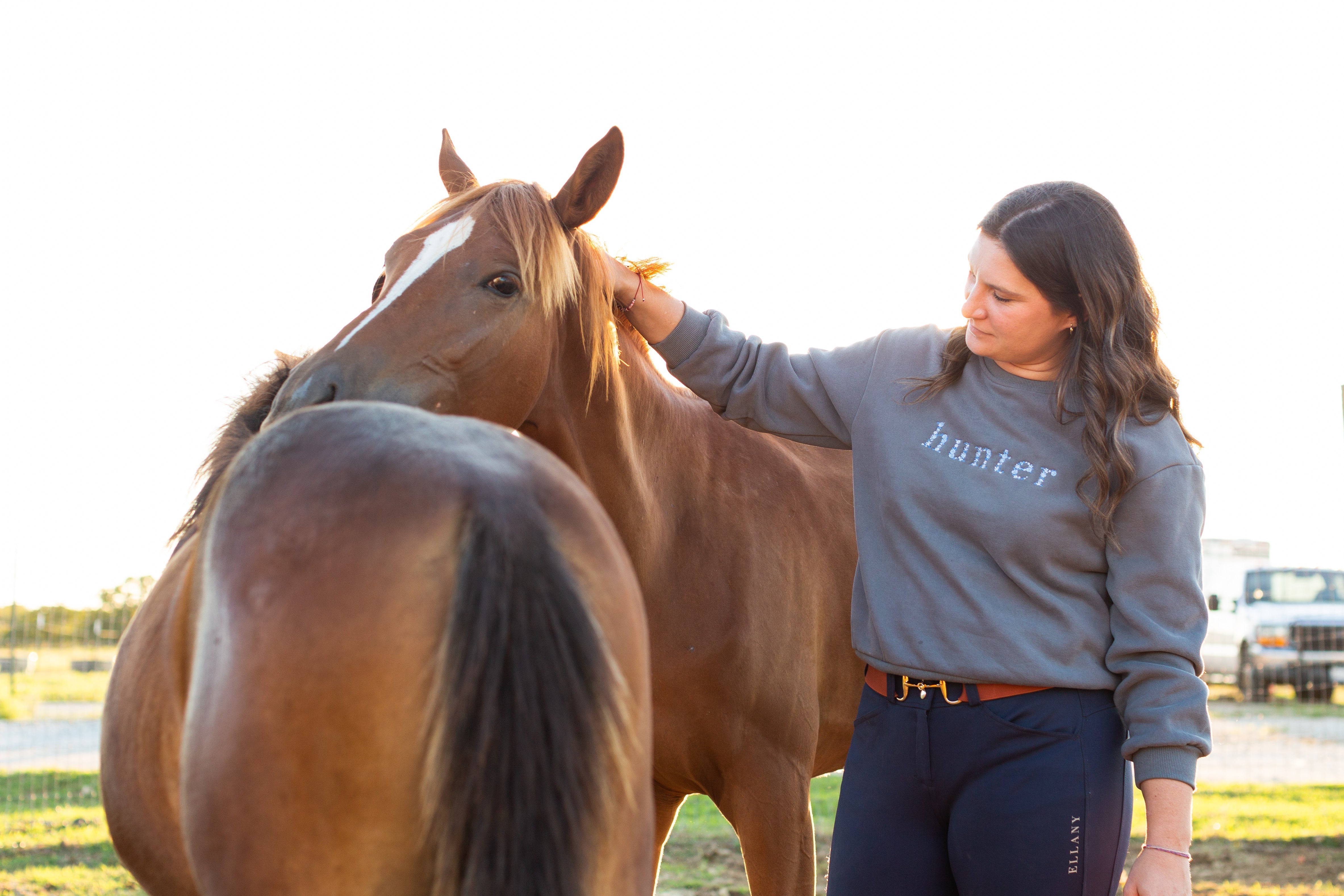 Ellany Grey "HUNTER" Sweatshirt - Blue Ombre - Ellany - Equiluxe Tack