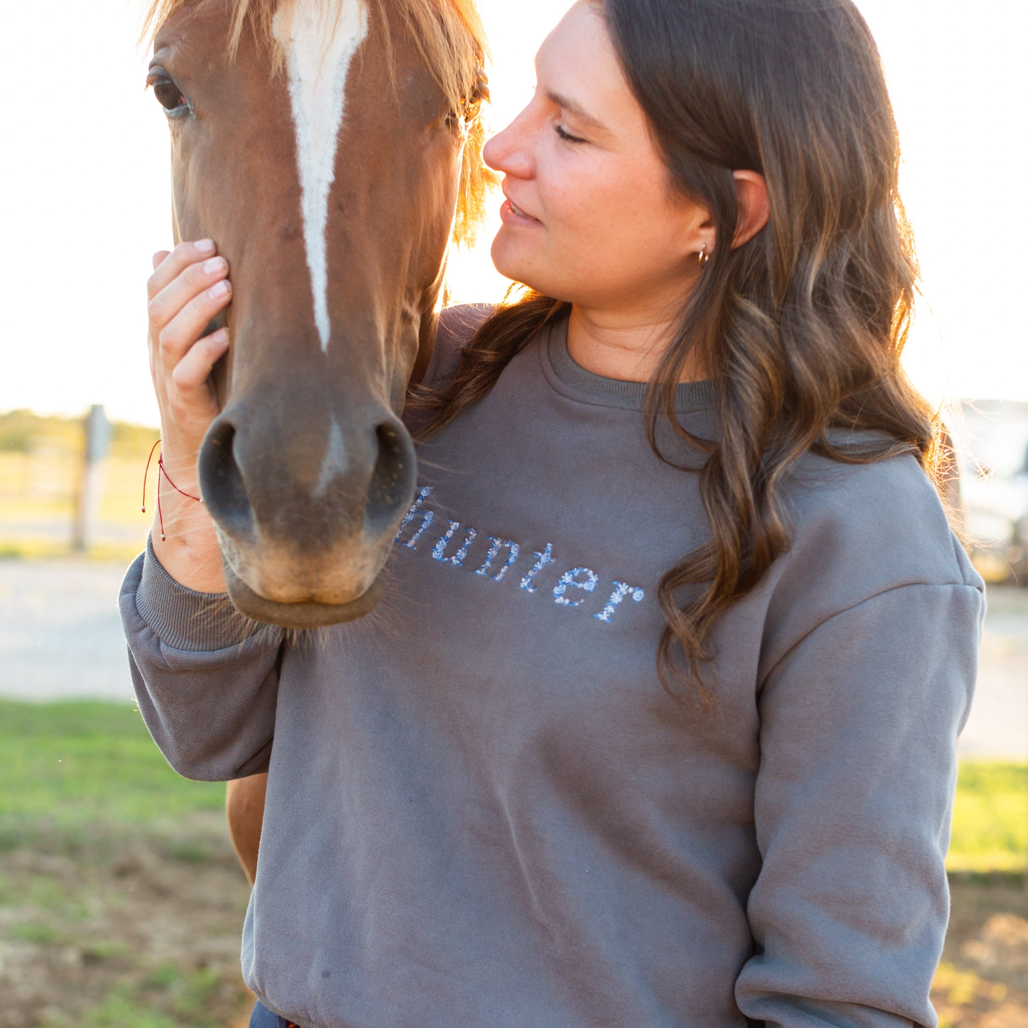 Ellany Grey "HUNTER" Sweatshirt - Blue Ombre - Ellany - Equiluxe Tack