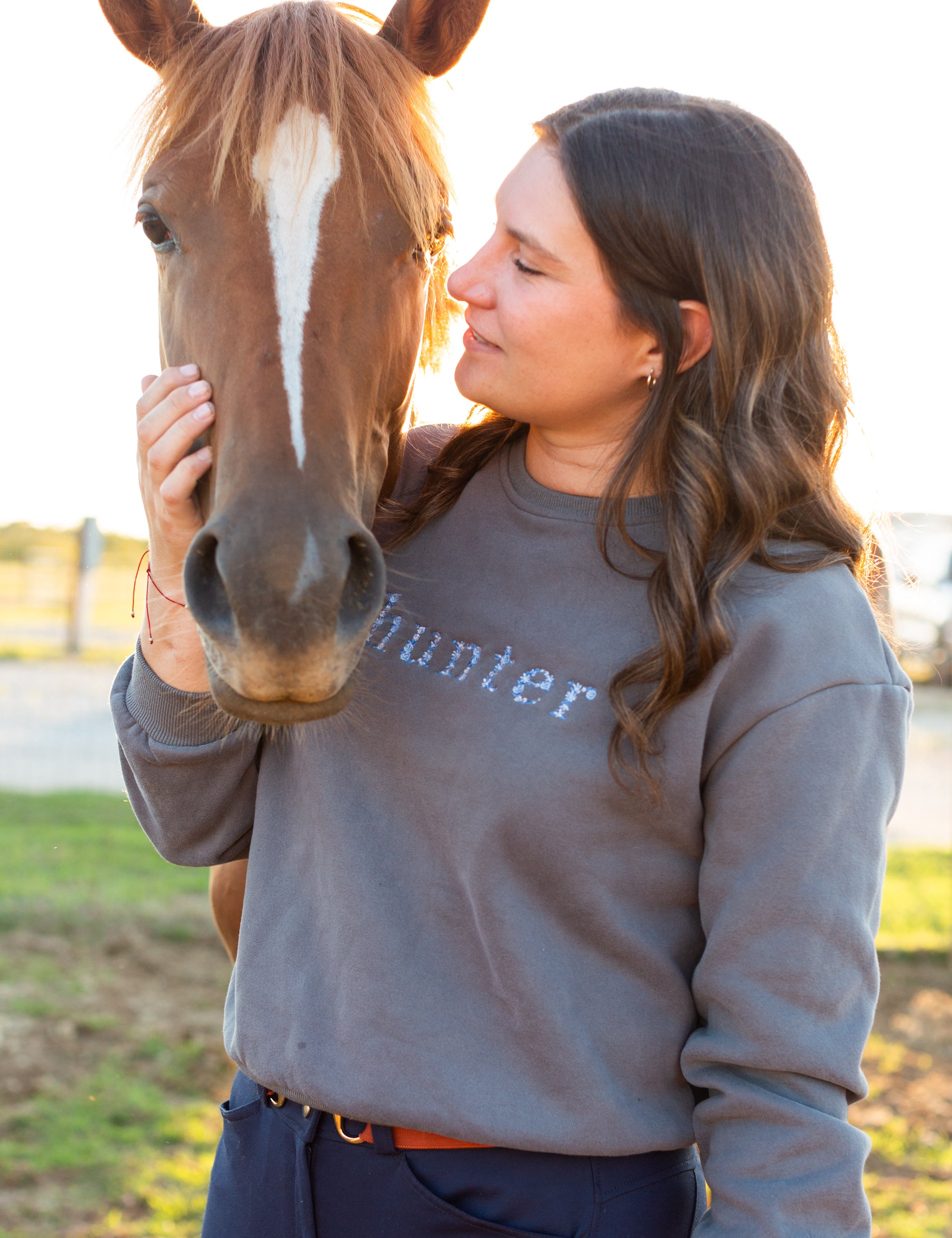 Ellany Grey "HUNTER" Sweatshirt - Blue Ombre - Ellany - Equiluxe Tack