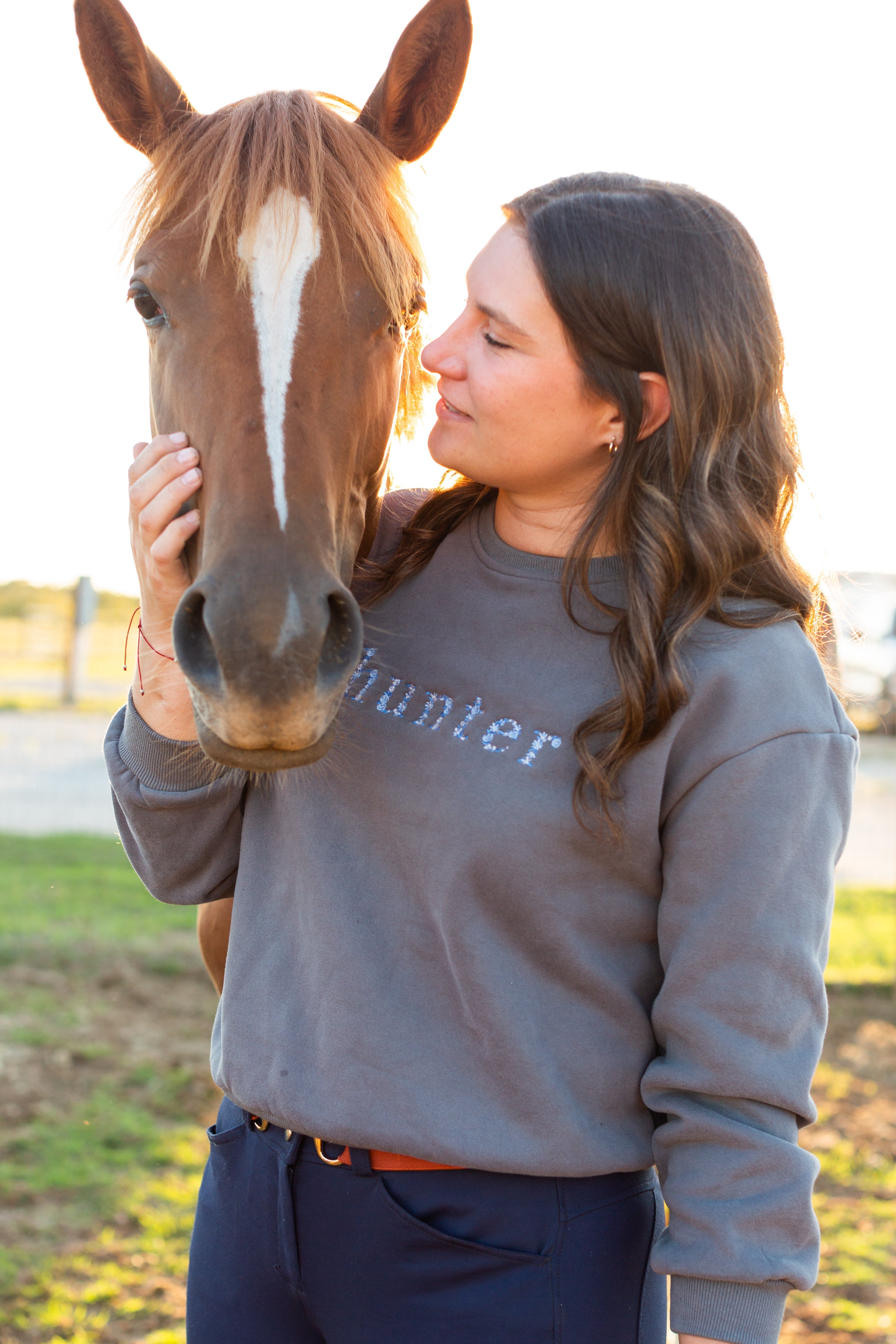 Ellany Grey "HUNTER" Sweatshirt - Blue Ombre - Ellany - Equiluxe Tack